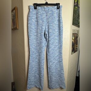 Wonder by Christian Siriano Runway Blue Tweed Wide Leg Pants High Waist M